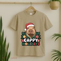 Cappy Holidays Capybara Christmas T-Shirt thumb 2