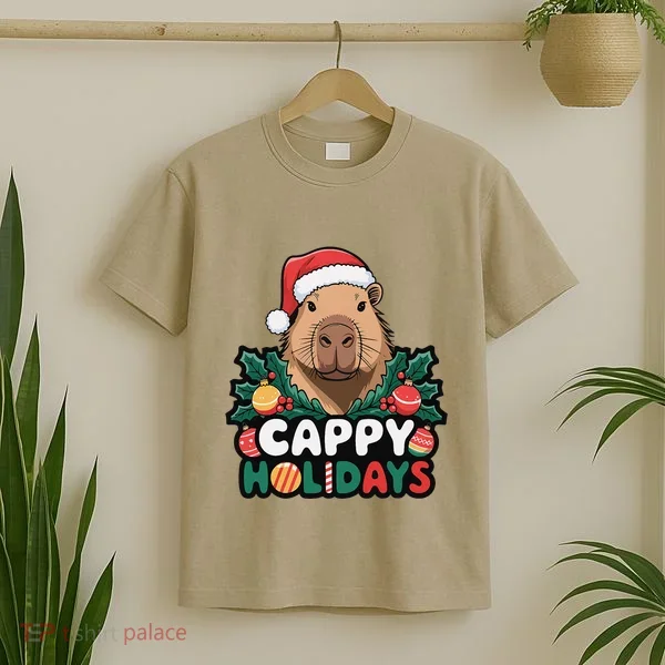 Cappy Holidays Capybara Christmas T-Shirt