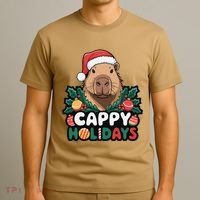 Cappy Holidays Capybara Christmas T-Shirt thumb 3