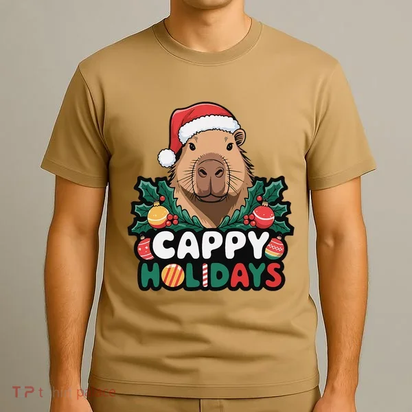 Cappy Holidays Capybara Christmas T-Shirt
