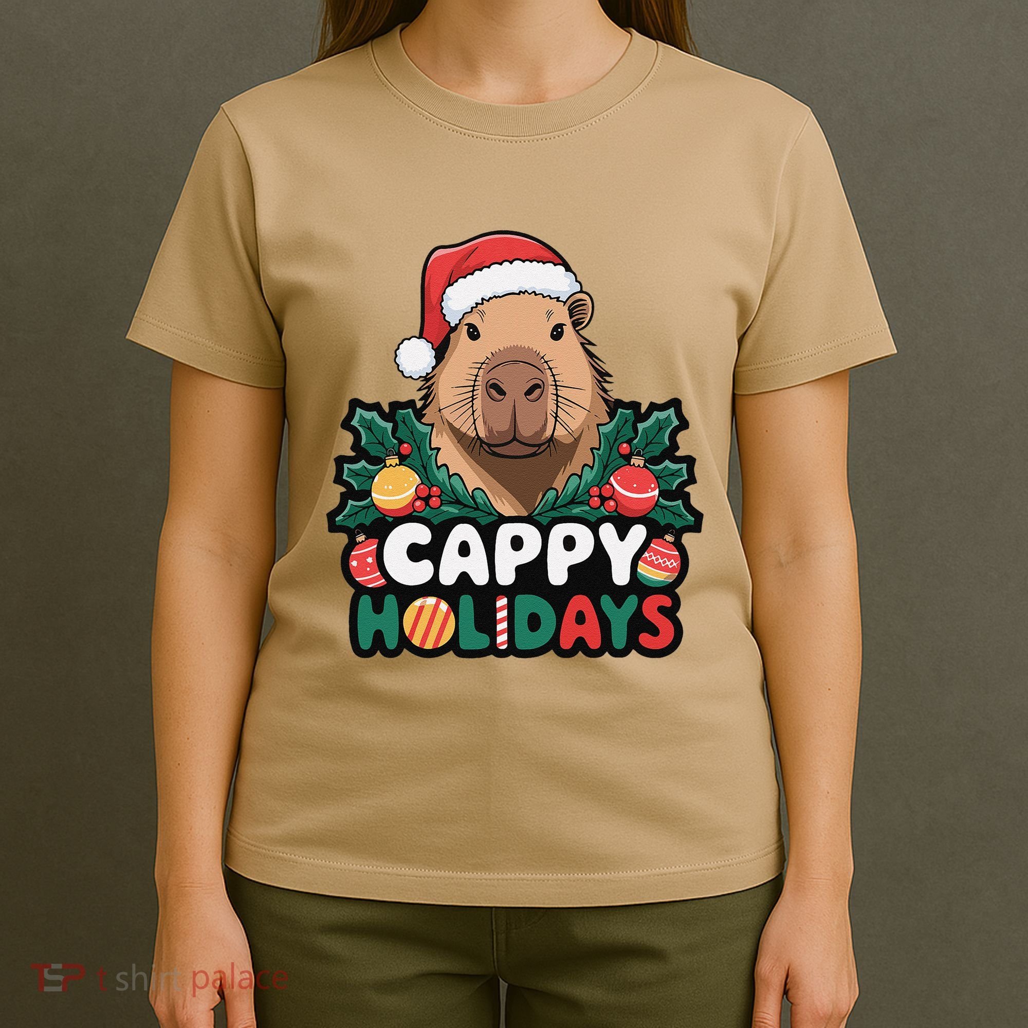 Cappy Holidays Capybara Christmas T-Shirt