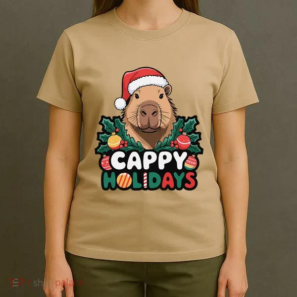 Cappy Holidays Capybara Christmas T-Shirt