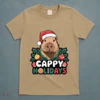Cappy Holidays Capybara Christmas T-Shirt thumb 5