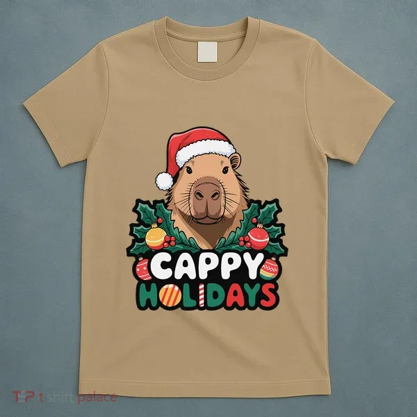 Cappy Holidays Capybara Christmas T-Shirt