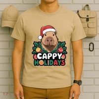 Cappy Holidays Capybara Christmas T-Shirt thumb 6
