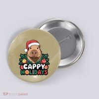 Cappy Holidays Capybara Christmas Button thumb 0