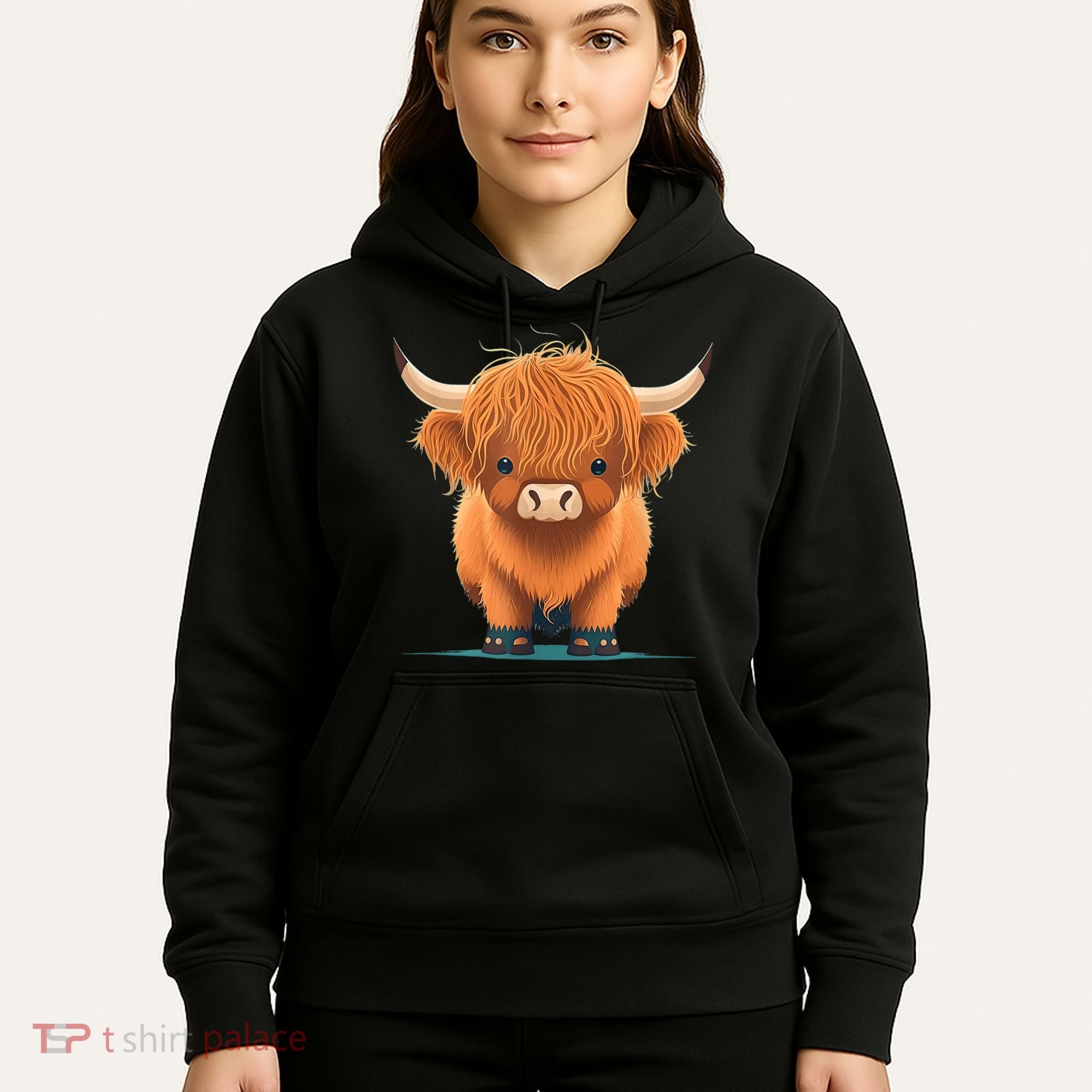 Cute Highland Cattle Cow Funny Highland Cow Hoodie