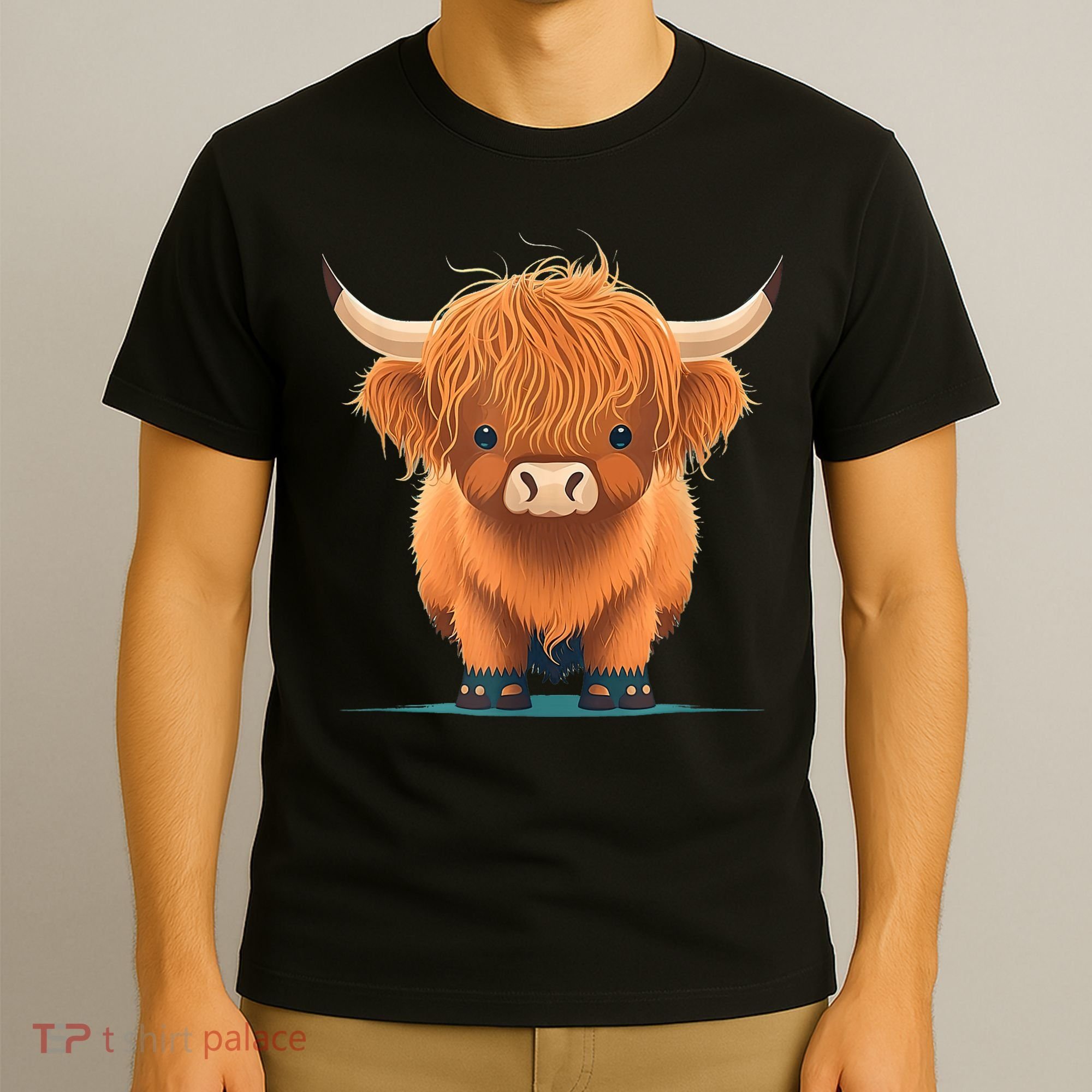 Cute Highland Cattle Cow Funny Highland Cow T-Shirt