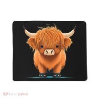 Cute Highland Cattle Cow Funny Highland Cow Mousepad thumb 0