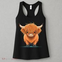 Cute Highland Cattle Cow Funny Highland Cow Women's Tank Top thumb 3