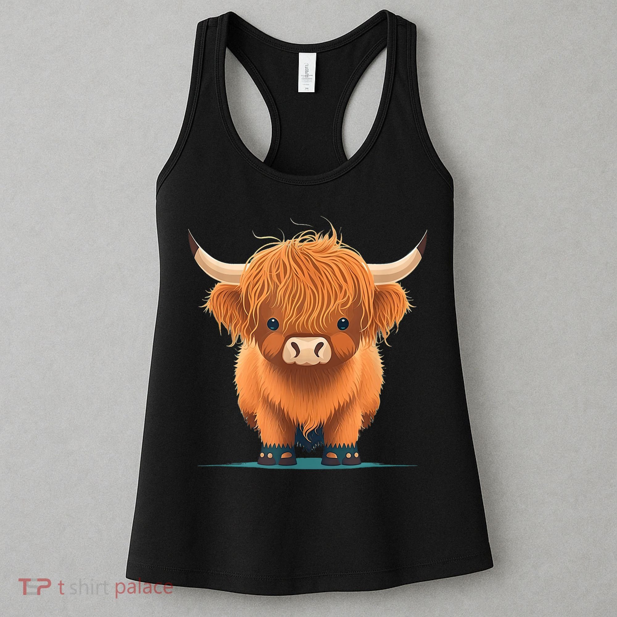 Cute Highland Cattle Cow Funny Highland Cow Women's Tank Top