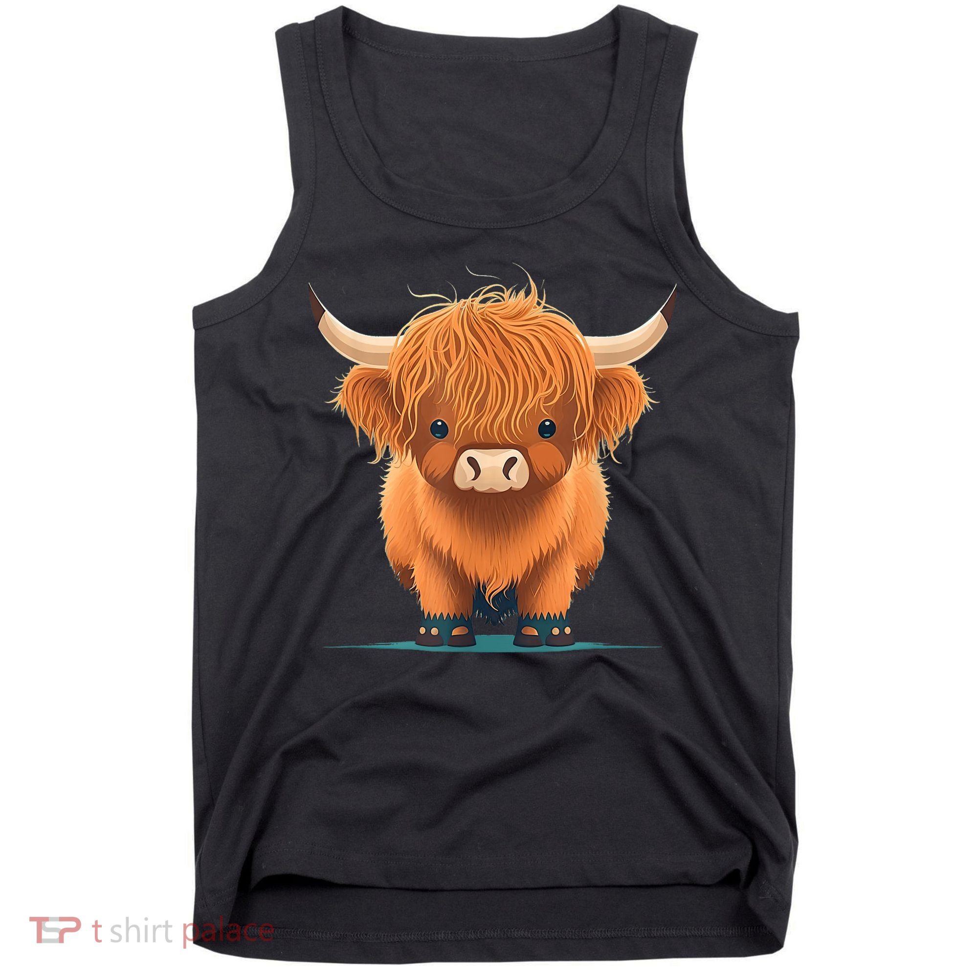 Cute Highland Cattle Cow Funny Highland Cow Tank Top