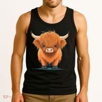 Cute Highland Cattle Cow Funny Highland Cow Tank Top thumb 3