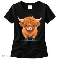 Cute Highland Cattle Cow Funny Highland Cow Women's T-Shirt thumb 0