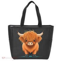 Cute Highland Cattle Cow Funny Highland Cow Tote Bag thumb 0