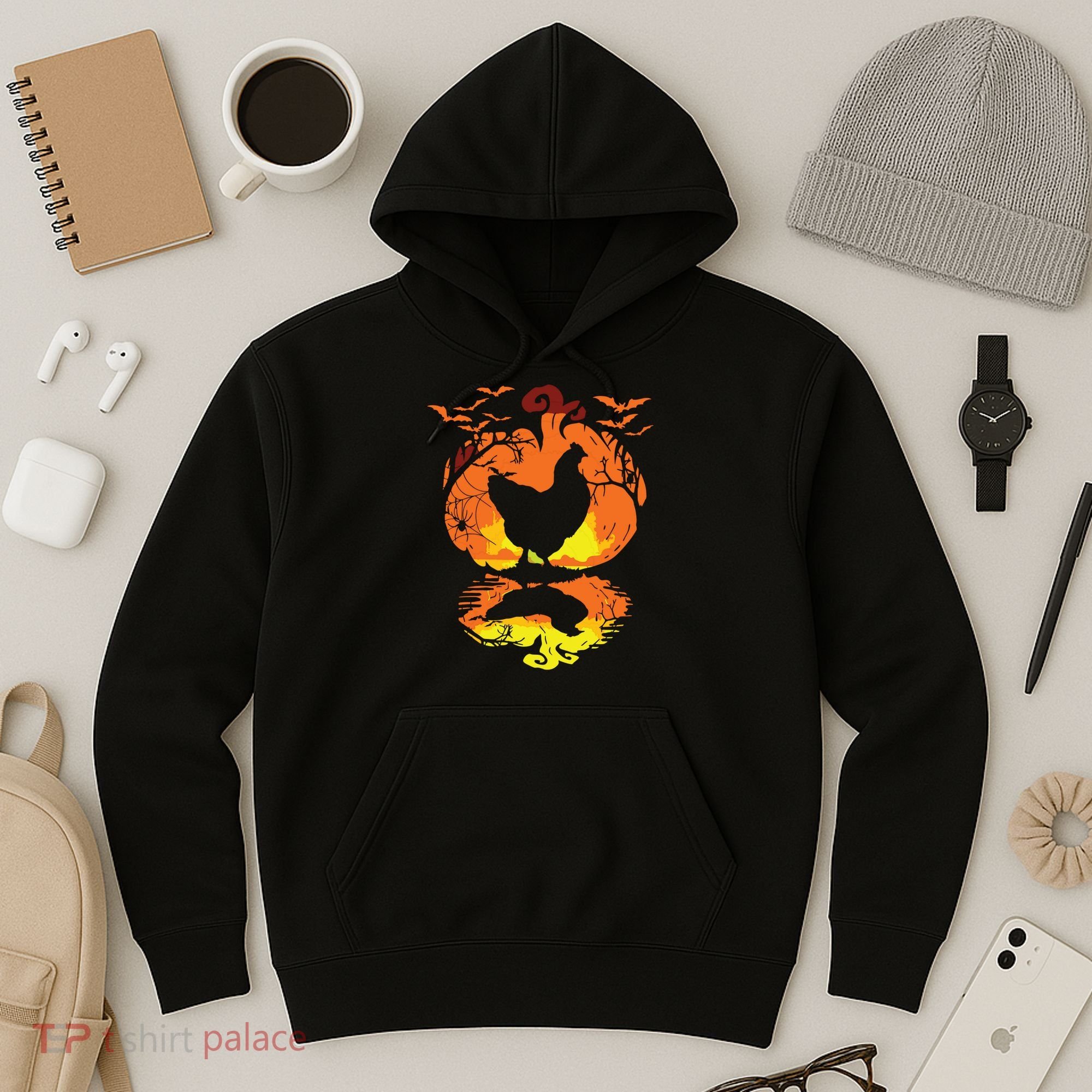 Chicken Halloween Costume Pumpkin Chicken Lovers Fall Season Hoodie