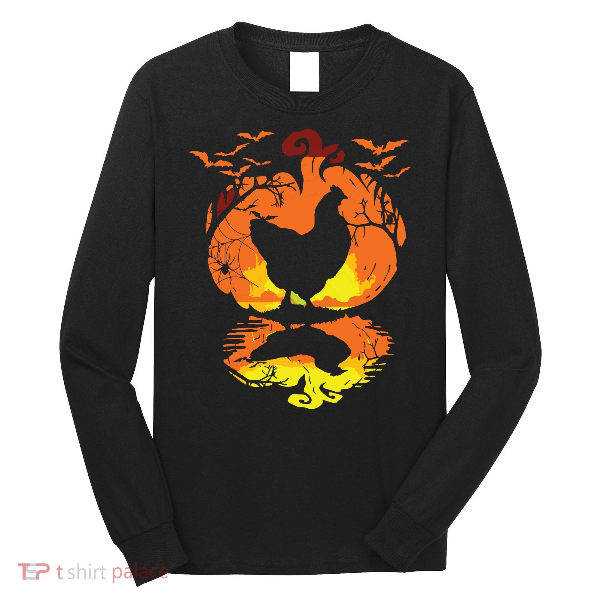 Chicken Halloween Costume Pumpkin Chicken Lovers Fall Season Long Sleeve Shirt