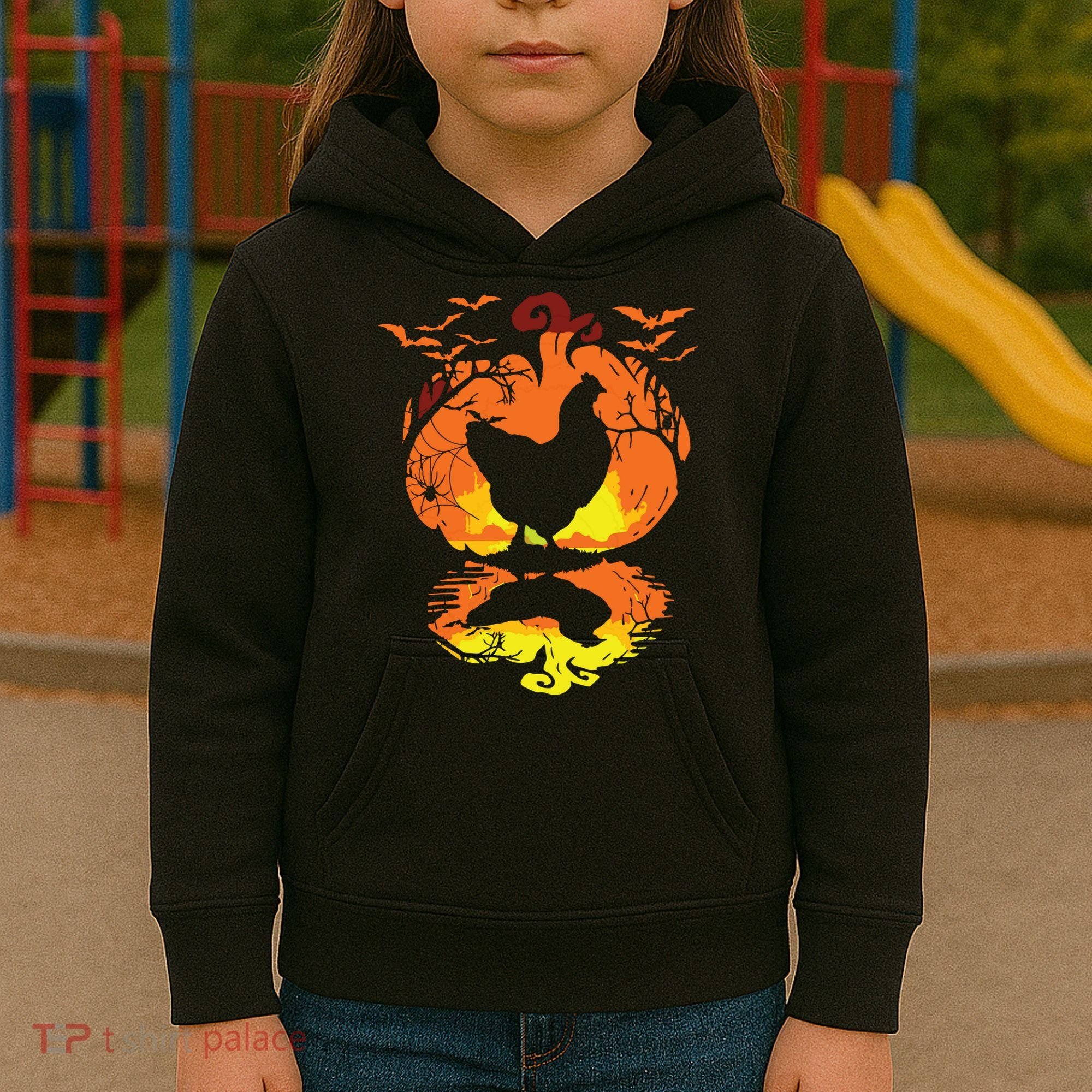 Chicken Halloween Costume Pumpkin Chicken Lovers Fall Season Kids Hoodie