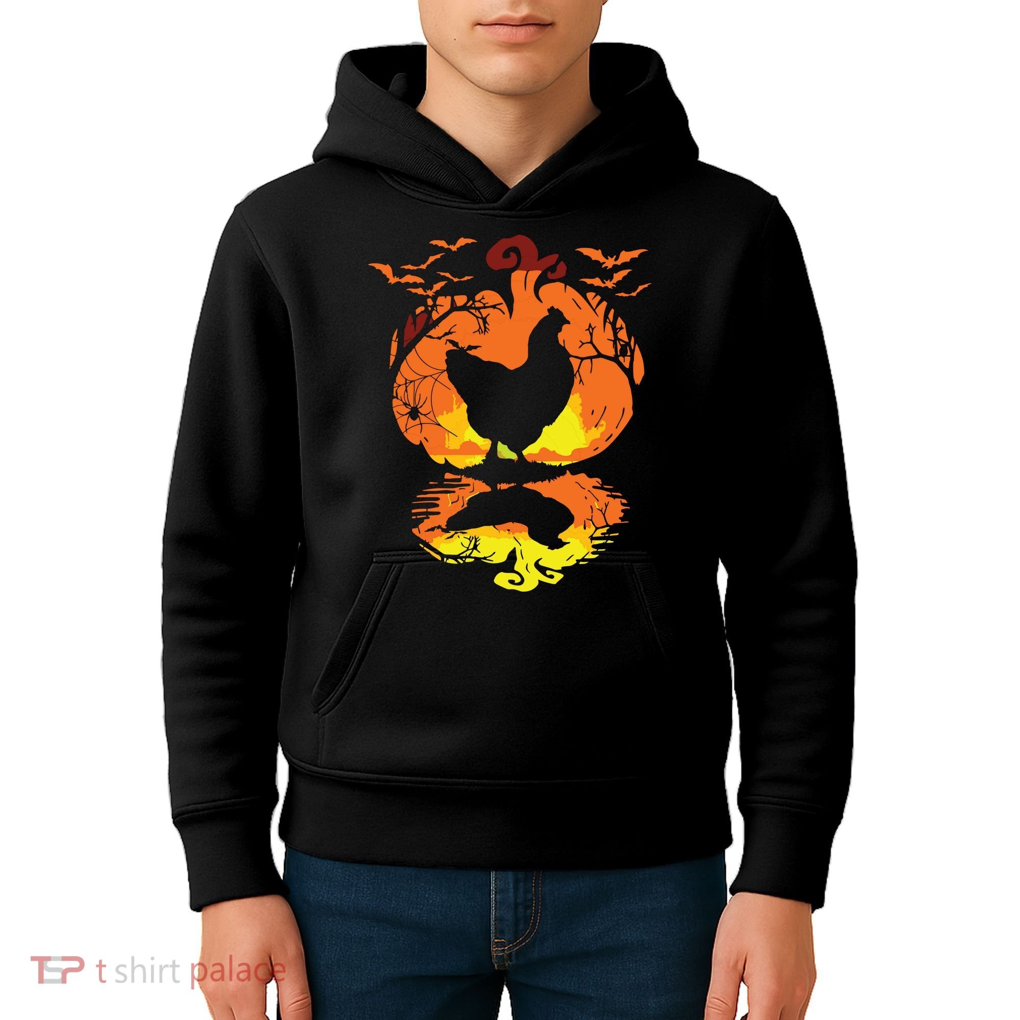 Chicken Halloween Costume Pumpkin Chicken Lovers Fall Season Kids Hoodie