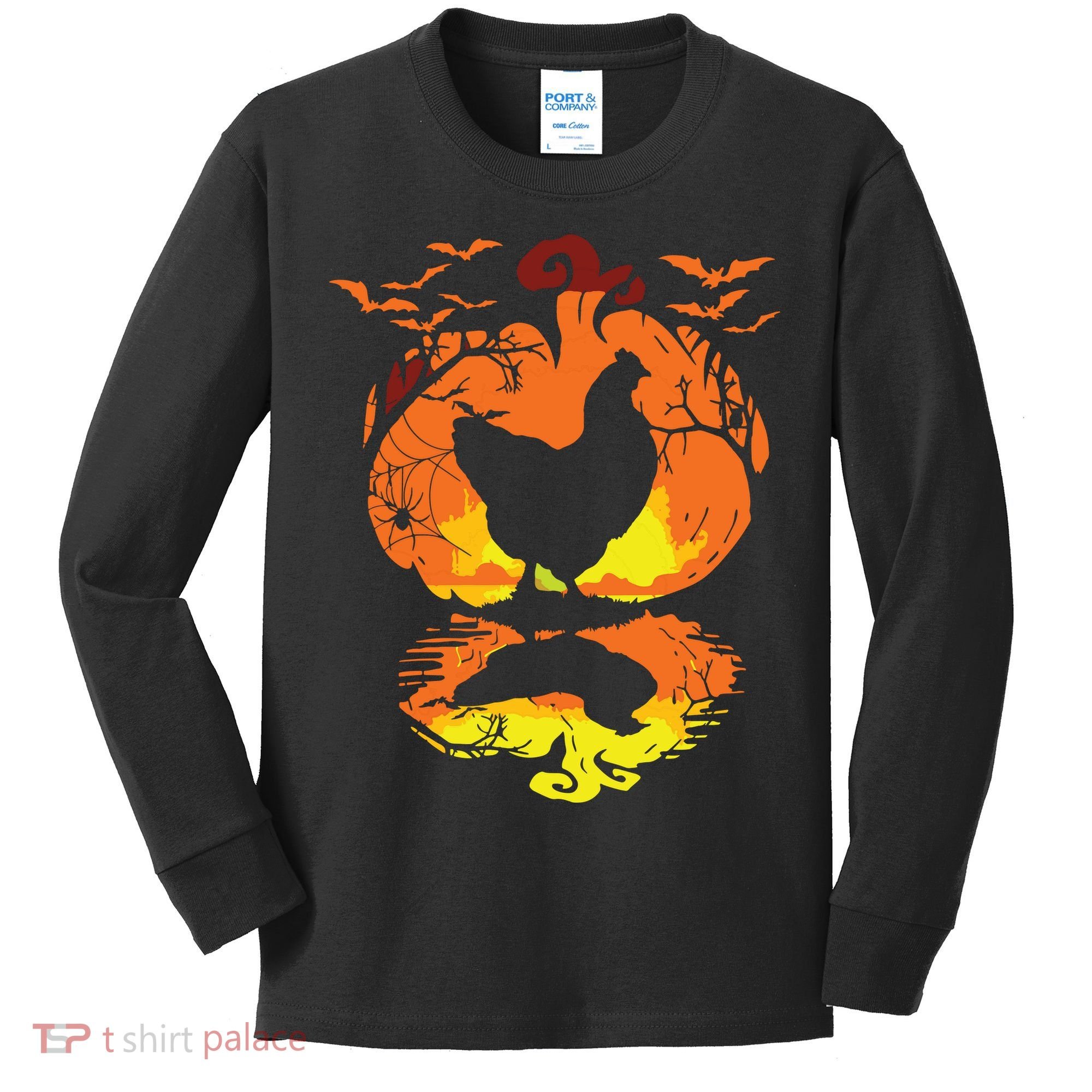 Chicken Halloween Costume Pumpkin Chicken Lovers Fall Season Kids Long Sleeve Shirt