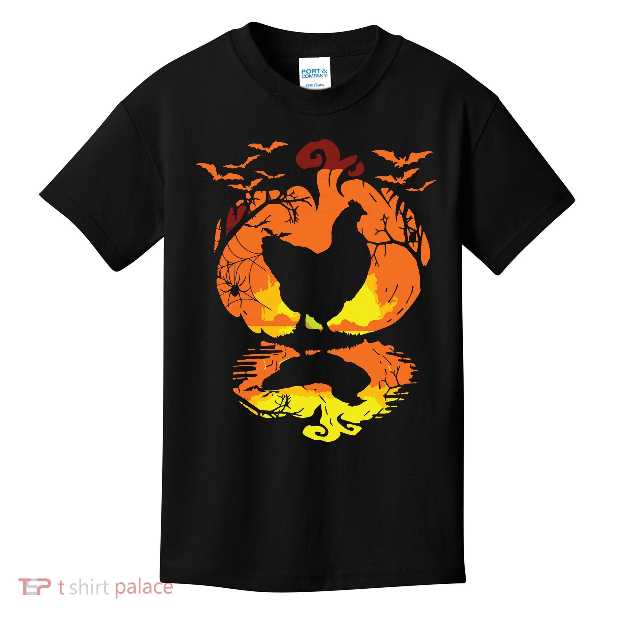 Chicken Halloween Costume Pumpkin Chicken Lovers Fall Season Kids T-Shirt