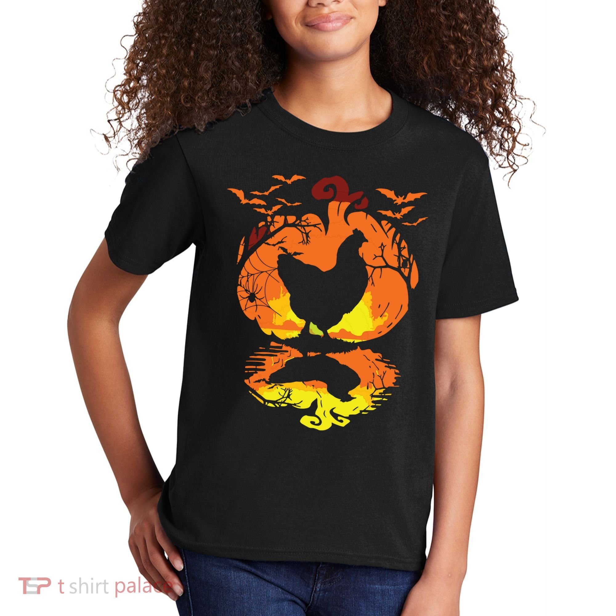 Chicken Halloween Costume Pumpkin Chicken Lovers Fall Season Kids T-Shirt