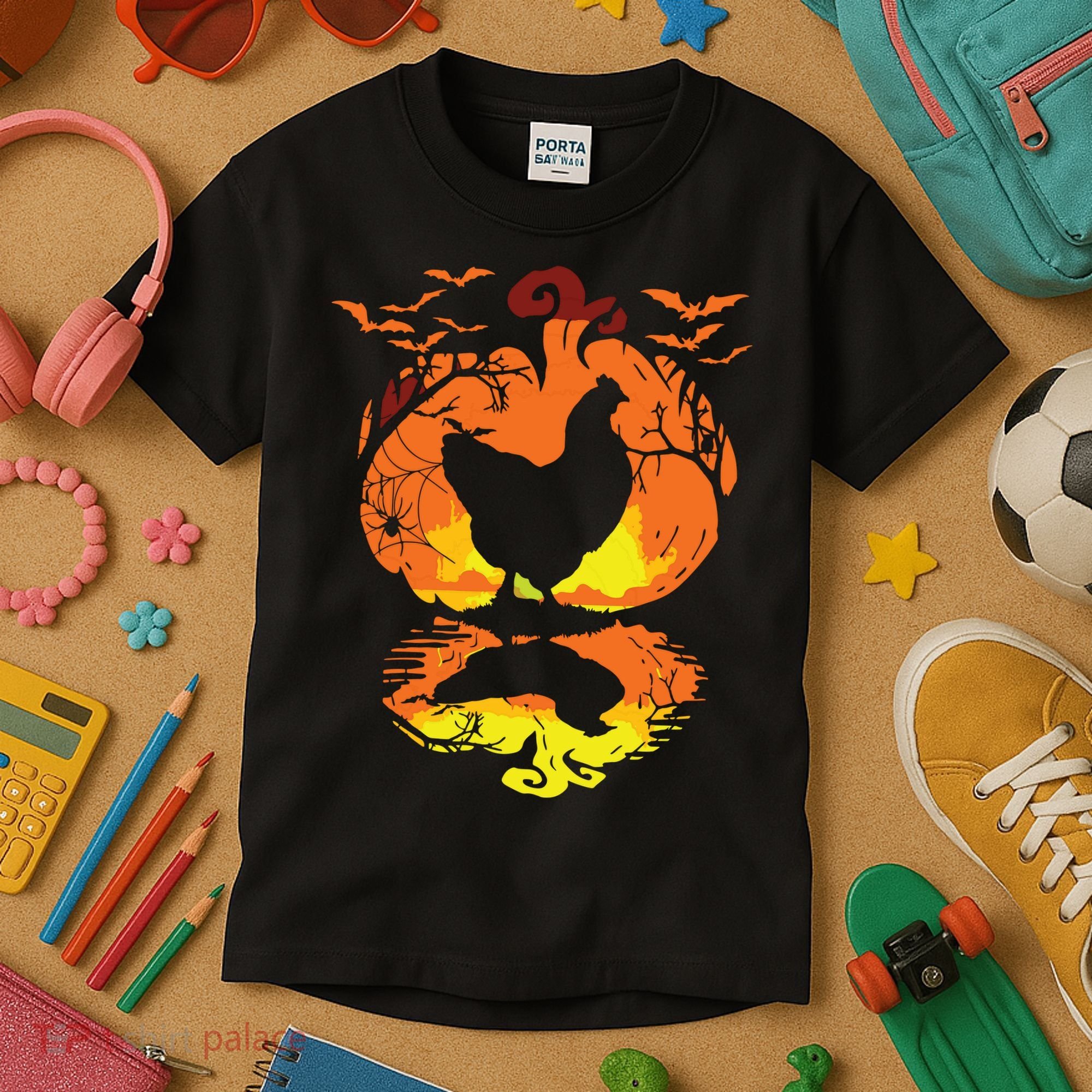 Chicken Halloween Costume Pumpkin Chicken Lovers Fall Season Kids T-Shirt