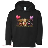 Cute Highland Cows Toddler Hoodie thumb 0