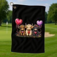 Cute Highland Cows Golf Towel thumb 1