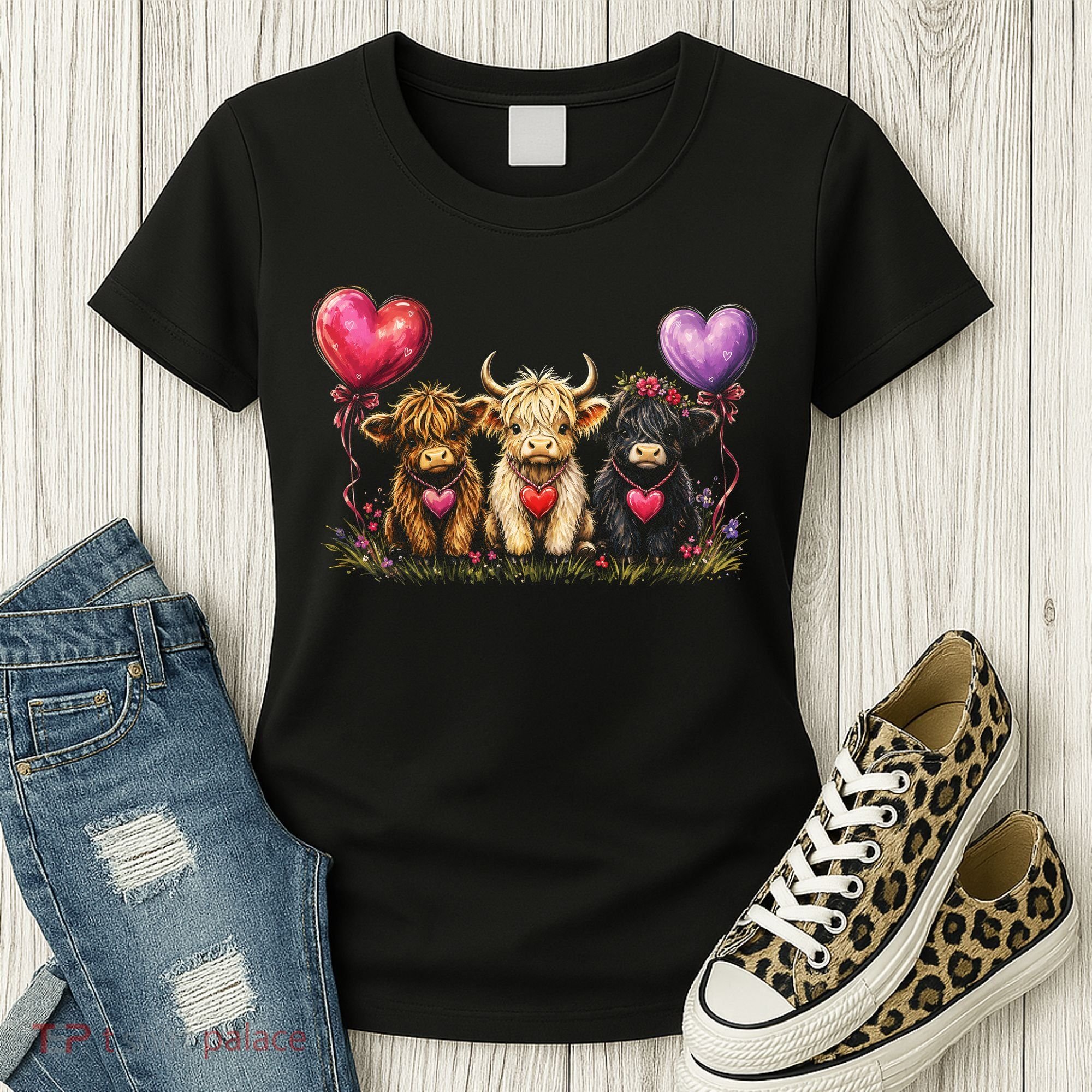 Cute Highland Cows Women's T-Shirt