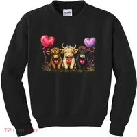 Cute Highland Cows Kids Sweatshirt thumb 0