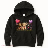Cute Highland Cows Kids Hoodie thumb 0