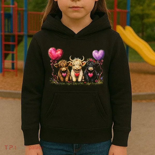 Cute Highland Cows Kids Hoodie