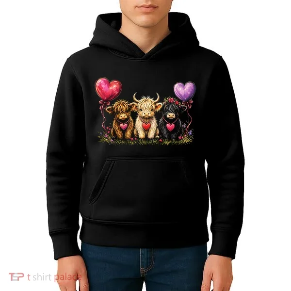 Cute Highland Cows Kids Hoodie