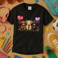 Cute Highland Cows Kids T-Shirt thumb 3