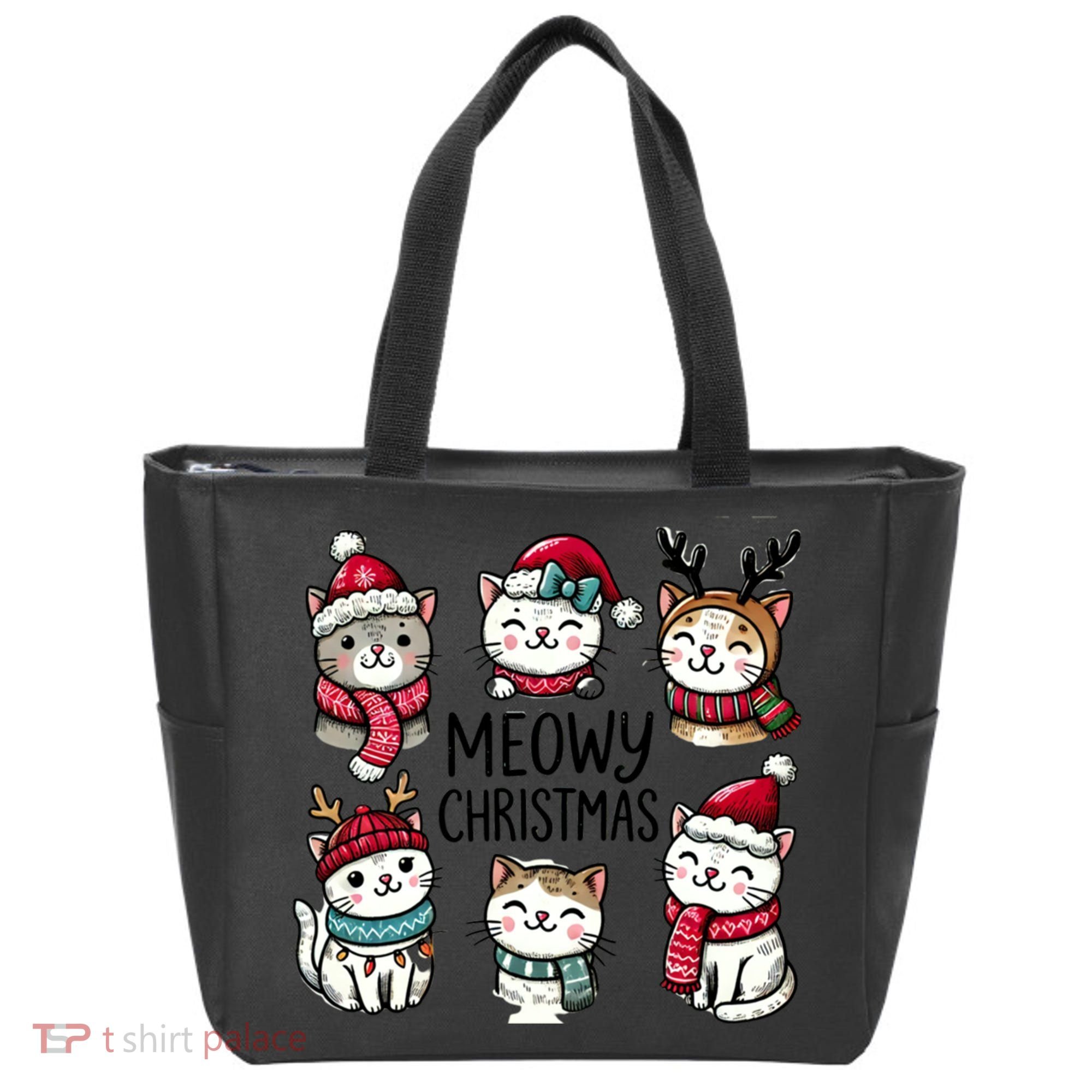 Cute Holiday Cat Lovers Christmas Meowy Christmas Cats Tote Bag