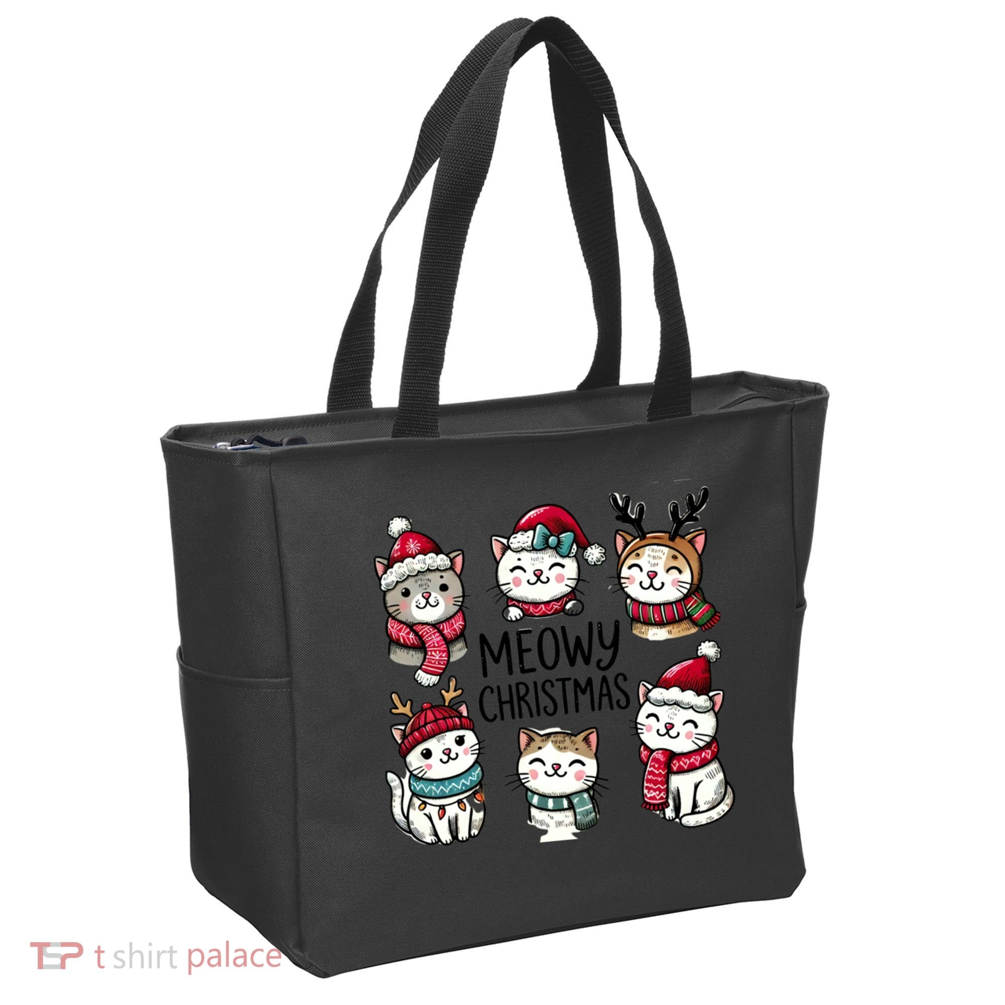 Cute Holiday Cat Lovers Christmas Meowy Christmas Cats Tote Bag