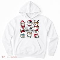 Cute Holiday Cat Lovers Christmas Meowy Christmas Cats Hoodie thumb 0