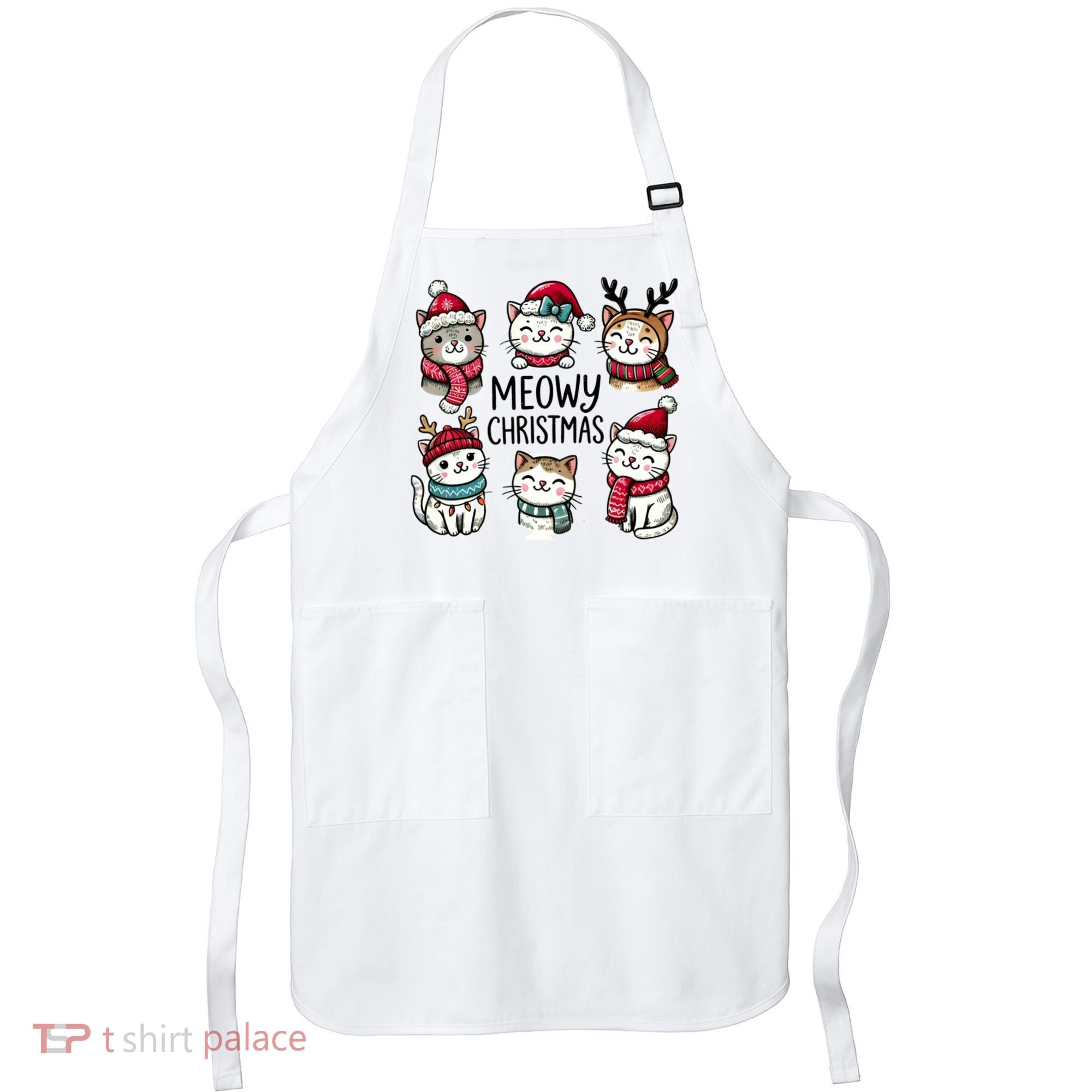 Cute Holiday Cat Lovers Christmas Meowy Christmas Cats Apron