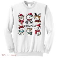 Cute Holiday Cat Lovers Christmas Meowy Christmas Cats Sweatshirt thumb 0
