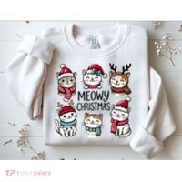 Cute Holiday Cat Lovers Christmas Meowy Christmas Cats Sweatshirt thumb 2
