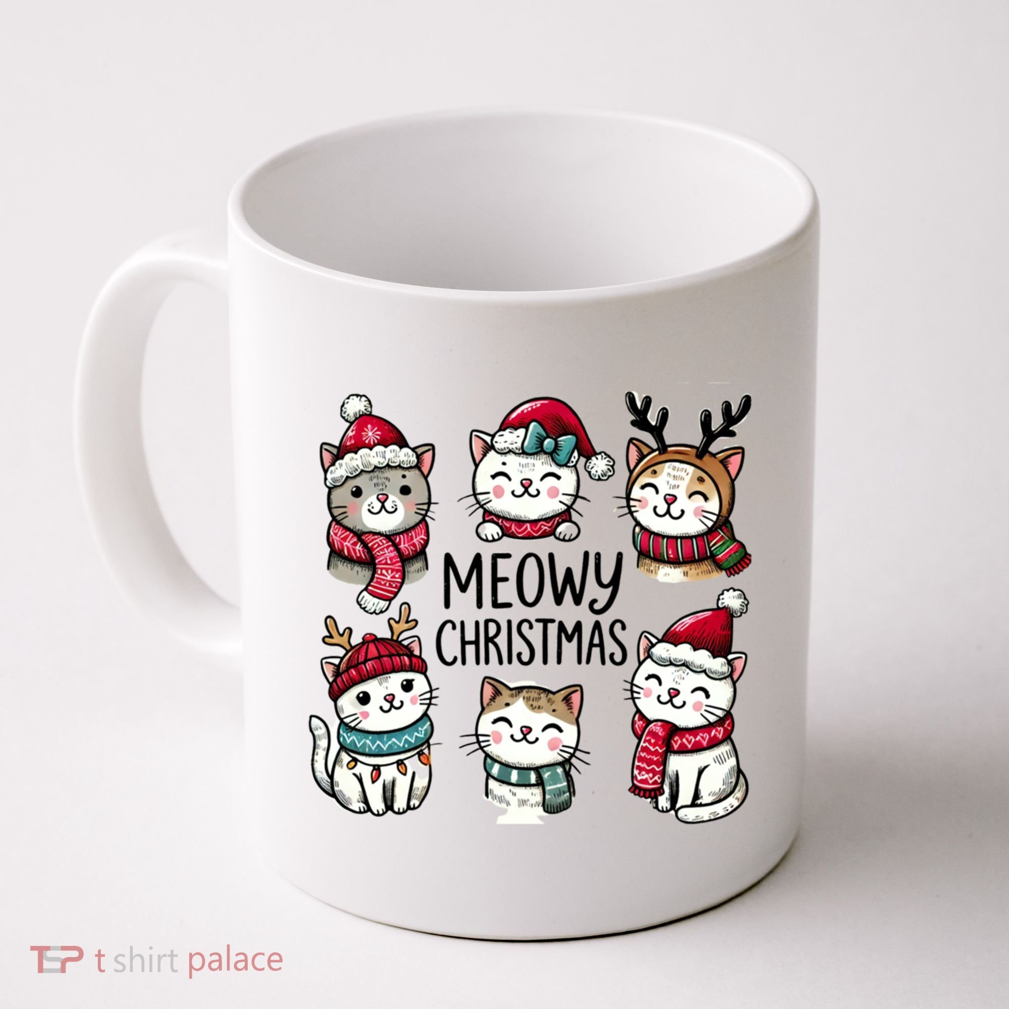 Cute Holiday Cat Lovers Christmas Meowy Christmas Cats Coffee Mug