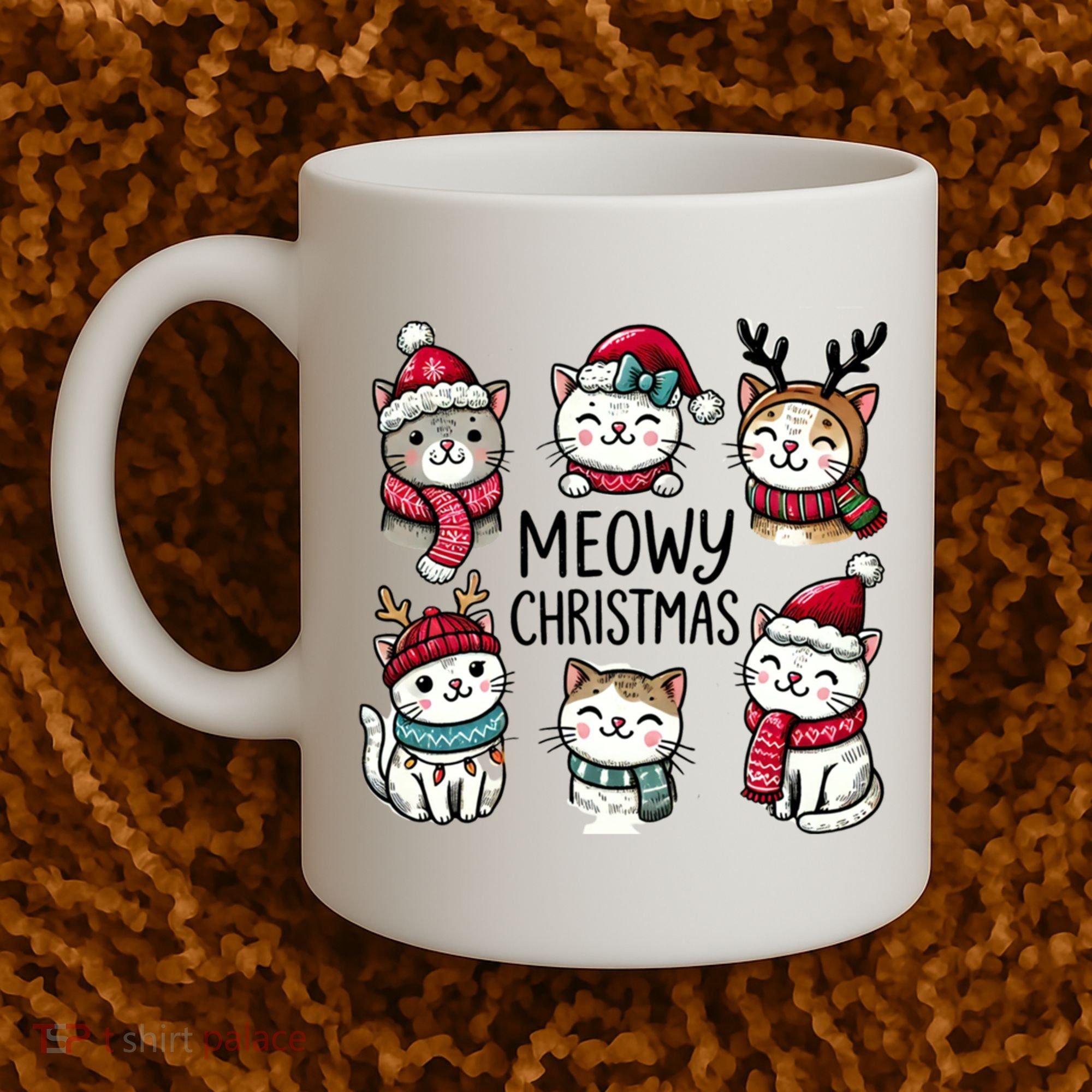 Cute Holiday Cat Lovers Christmas Meowy Christmas Cats Coffee Mug