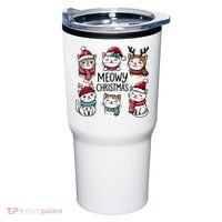 Cute Holiday Cat Lovers Christmas Meowy Christmas Cats Tumbler thumb 0