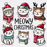 Cute Holiday Cat Lovers Christmas Meowy Christmas Cats Tumbler thumb 3