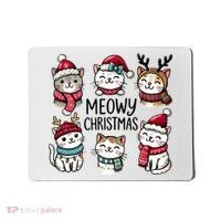 Cute Holiday Cat Lovers Christmas Meowy Christmas Cats Mousepad thumb 0