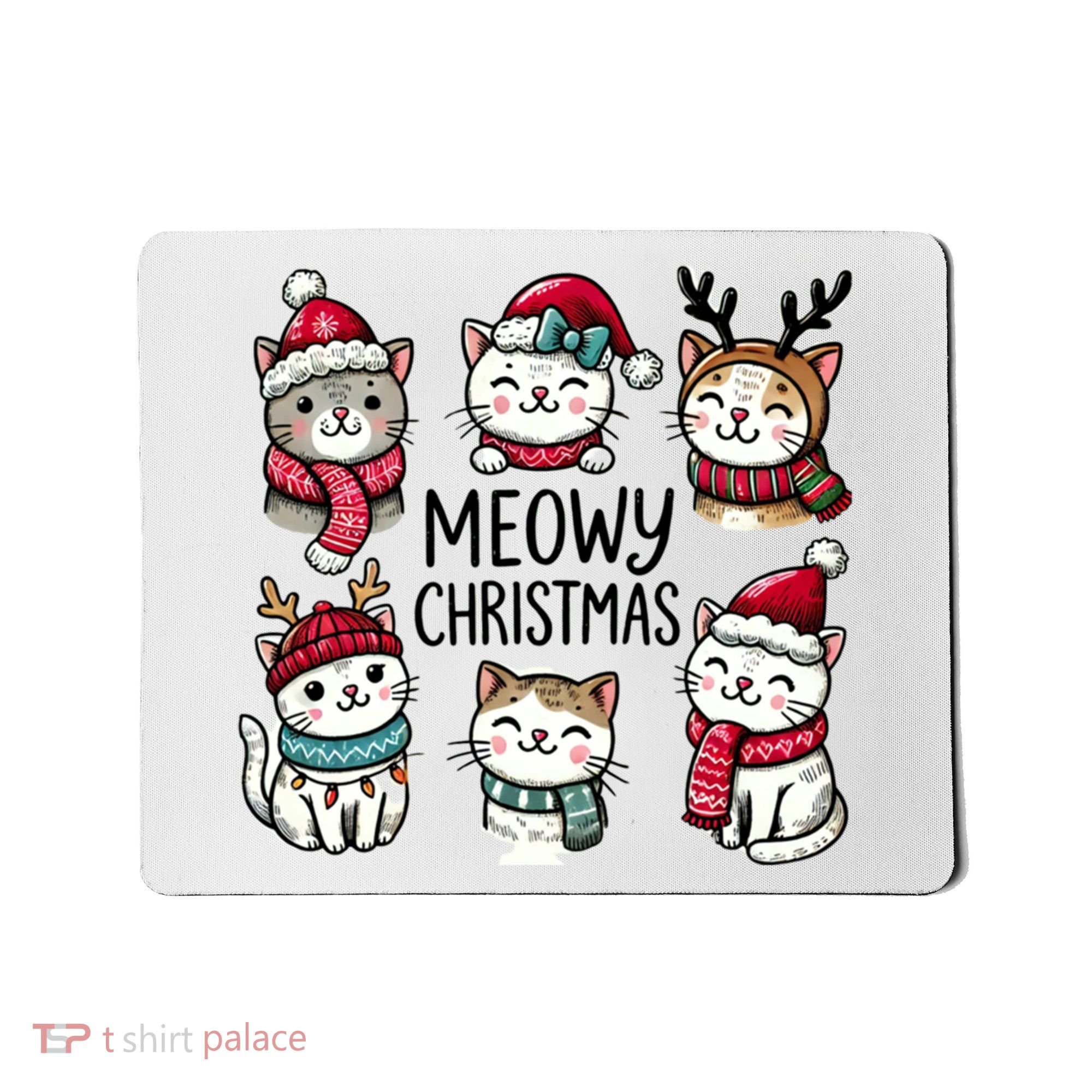 Cute Holiday Cat Lovers Christmas Meowy Christmas Cats Mousepad