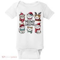Cute Holiday Cat Lovers Christmas Meowy Christmas Cats Baby Bodysuit thumb 0