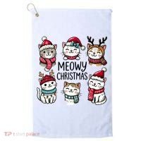 Cute Holiday Cat Lovers Christmas Meowy Christmas Cats Golf Towel thumb 0
