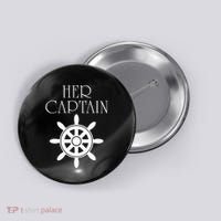 Cruise Her Captain His Anchor Couple Button thumb 0